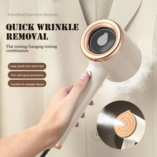 Steamo Portable Handheld Garment Steamer - Travel and Home Fabric Steam Iron with Vertical US Plug
